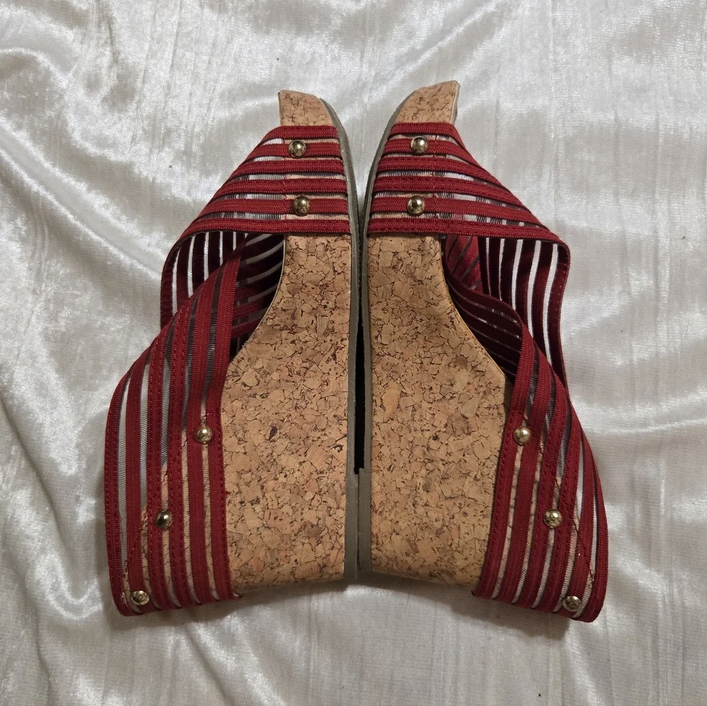 Women's Burgundy Wedge Slide Sandals By CATO size 8 NWT - Picture 4 of 7